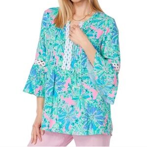 Hollie Tunic Top 	Soleil Pink Good Hare Day small